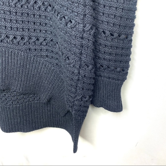ALL SAINTS Lota V Neck Sweater Cable Knit Dark Blue XS - Picture 6 of 12